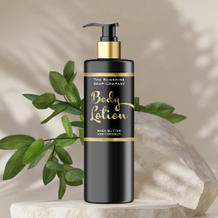 Étiquette de bouteille à huile or et à lotion pour