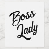 étiquette de bouteille à vin "Boss Lady" (Étiquettes simples)