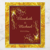 Étiquette de bouteille à vin personnalisé mariage  (Étiquettes simples)