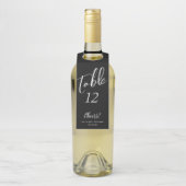 Étiquette de bouteille avec numéro de table et écr (Sur bouteille)