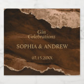 Étiquette de bouteille Black & Desert Gold Mariage (Étiquettes simples)