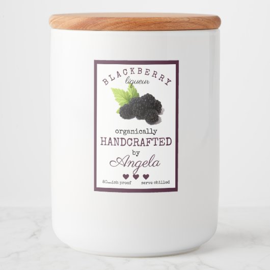 Étiquette de bouteille Blackberry Liqueur fait mai (Devant)