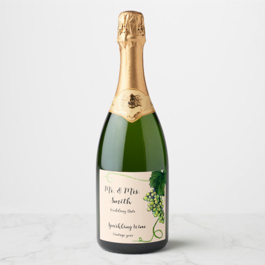 Étiquette de bouteille blanche personnalisée (Devant)