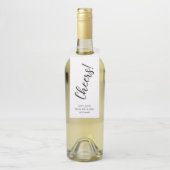 Étiquette de bouteille « Cheers » en écriture manu (Sur bouteille)