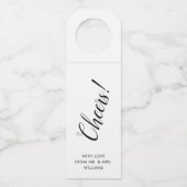 Étiquette de bouteille Cheers en écriture manuscri (Devant)