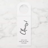 Étiquette de bouteille Cheers en écriture manuscri (Devant)