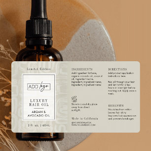 Étiquette de bouteille compte-gouttes Bohème beige