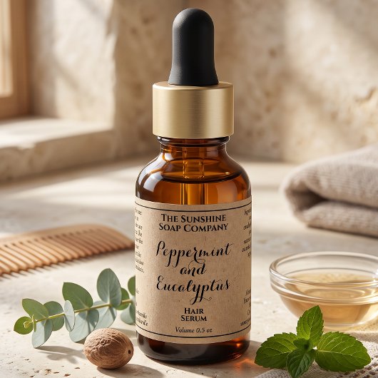 Étiquette de bouteille compte-gouttes de cosmétiqu