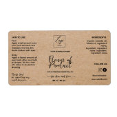 Étiquette de bouteille compte-gouttes Kraft écritu (Devant)