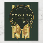 Étiquette de bouteille Coquito Bow Unisex (Étiquettes simples)