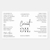 Étiquette de bouteille cosmétique moderne Black &  (Devant)