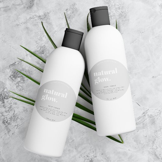 Étiquette de bouteille cosmétique moderne ronde