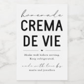 Étiquette de bouteille Crema de Vie Eggnog fait ma (Étiquettes simples)