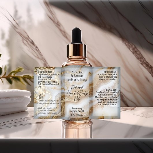 Étiquette de bouteille d'Agate 4oz ou produit de g