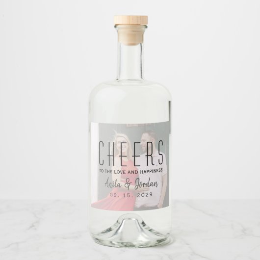 Étiquette de bouteille d'alcool avec photo de mari (Devant)