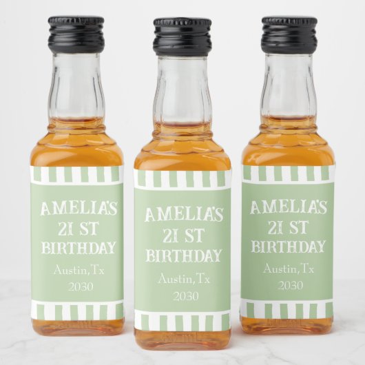 Étiquette de bouteille d'alcool pour 21e anniversa (Bouteilles)
