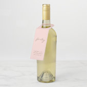 Étiquette de bouteille d'anniversaire rose et or m (Incliné)