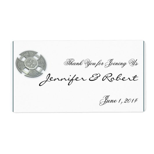 Étiquette de bouteille d'argent et d'eau blanche C (Devant)
