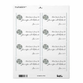 Étiquette de bouteille d'argent et d'eau blanche C (Feuille entière)