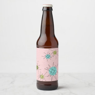 Étiquette de bouteille de bière rose Iconique