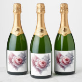 étiquette de bouteille de champagne à coeur de fle (Bouteilles)