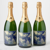 étiquette de bouteille de champagne à fleurs sombr (Bouteilles)