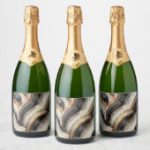 étiquette de bouteille de champagne à vagues abstr (Bouteilles)