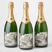 étiquette de bouteille de champagne botanique abst (Bouteilles)