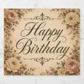 étiquette de bouteille de champagne d'anniversaire (Étiquettes simples)