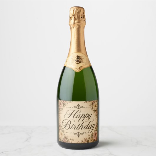 étiquette de bouteille de champagne d'anniversaire (Devant)