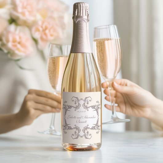 Étiquette de bouteille de champagne de mariage bar