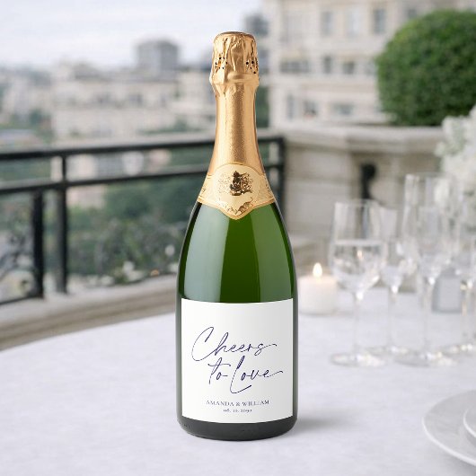 Étiquette de bouteille de champagne de mariage élé