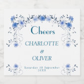 Étiquette de bouteille de champagne de mariage flo (Étiquettes simples)