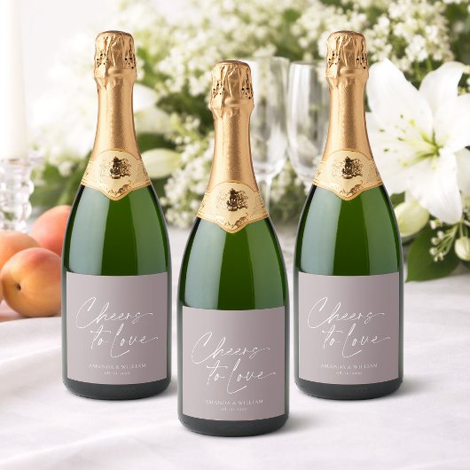 Étiquette de bouteille de champagne de mariage lil