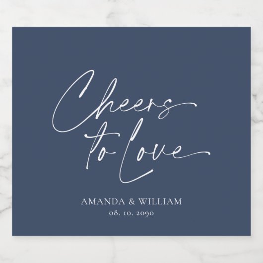 Étiquette de Bouteille de Champagne de Mariage Nav (Étiquettes simples)