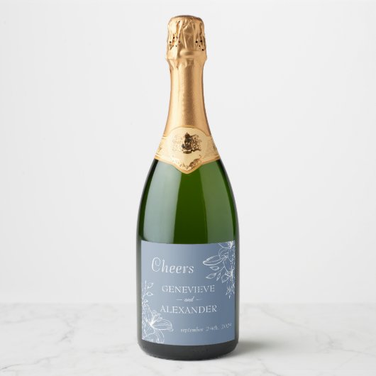 Étiquette de bouteille de champagne en décalcomani (Devant)