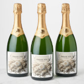 étiquette de bouteille de champagne fleurs blanche (Bouteilles)