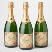 étiquette de bouteille de champagne fleurs nostalg (Bouteilles)