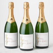 Étiquette de Bouteille de Champagne Floral SpringB (Bouteilles)