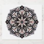 étiquette de bouteille de champagne mandala vintag (Étiquettes simples)