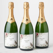 étiquette de bouteille de champagne oiseau et fleu (Bouteilles)