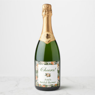 Étiquette de bouteille de champagne Orange Main Sq