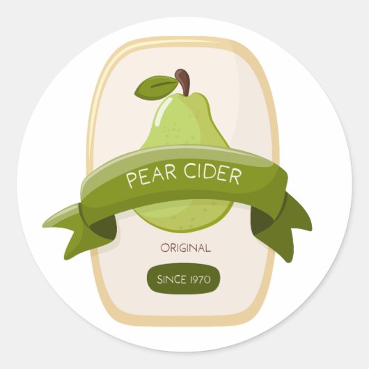 Étiquette de bouteille de cidre de poire (Devant)