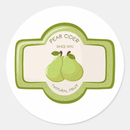 Étiquette de bouteille de cidre de poire (Devant)