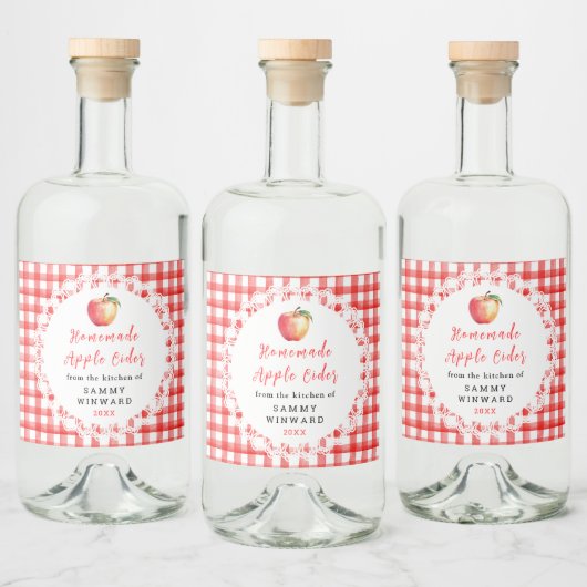 Étiquette de Bouteille de Cidre de Pomme Maison (Bouteilles)