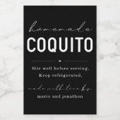 Étiquette de bouteille de Coquito fait maison (Étiquettes simples)