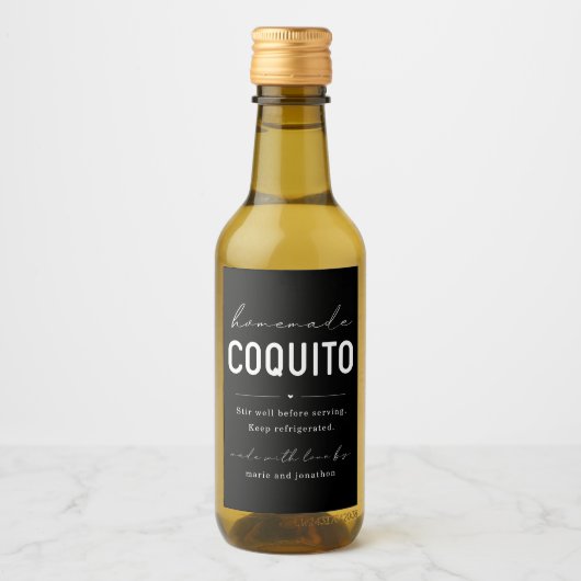 Étiquette de bouteille de Coquito fait maison (Devant)