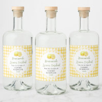 Étiquette de Bouteille de Cordial de Citron Maison
