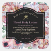 Étiquette de bouteille de cosmétique florale - Mau (Devant)