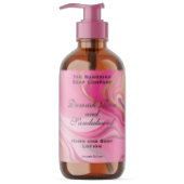 Étiquette de bouteille de cosmétique rose et or